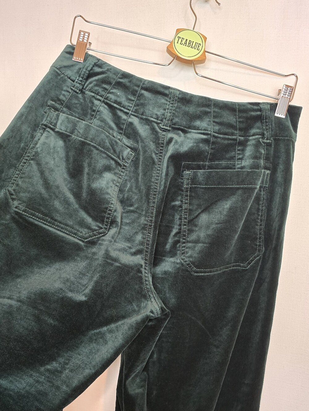 Maeve The Colette Green Velvet Wide Leg Pants Size 29 High Rise Anthropologie - Picture 10 of 15